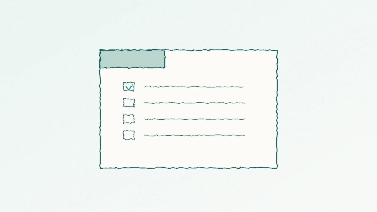 Illustration simple : dossier et checklist de conformité